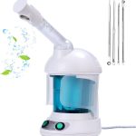 DYB Portable Facial Steamer, Nano Ionic Face Steamer with 360°Rotatable Sprayer,Mini Facial Steamer for Salon and Spa,1 Piece Headband and 4 Pieces Steel Skin Kits.